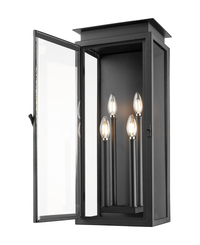Nova 4 Light 10.5" Outdoor Wall Light in Black