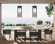 Nova 5 Light 12.5" Outdoor Chain Mount Ceiling Fixture in Black in a room setting