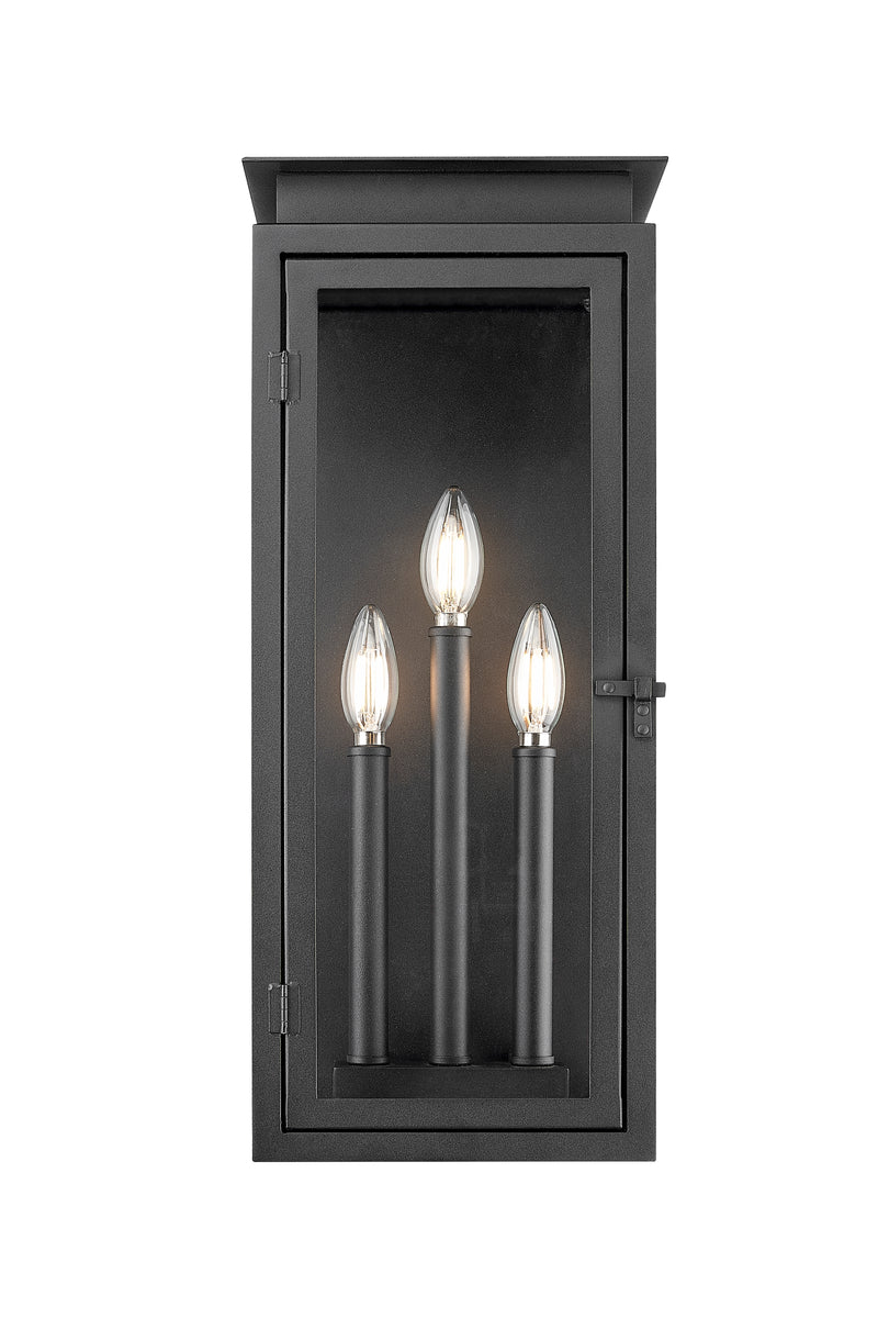 Nova 3 Light 8.5" Outdoor Wall Light in Black