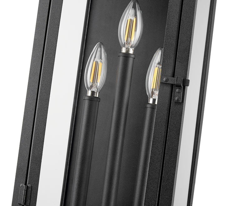 Nova 3 Light 8.5" Outdoor Wall Light in Black
