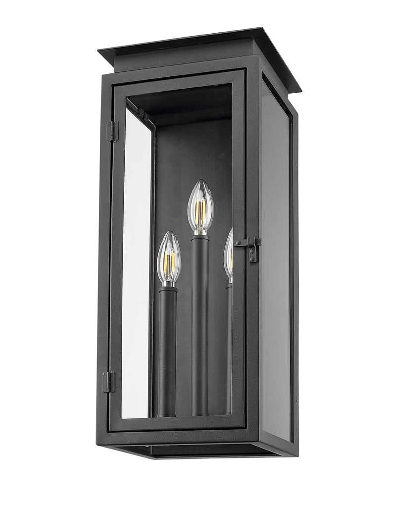 Nova 3 Light 8.5" Outdoor Wall Light in Black