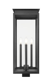 Nova 4 Light 10.5" Outdoor Post Mount Fixture in Black, Post Top Only, Square Fitter