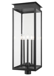 Nova 5 Light 12.5" Outdoor Post Mount Fixture in Black, Post Top Only, Round Fitter