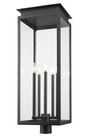 Nova 5 Light 12.5" Outdoor Post Mount Fixture in Black, Post Top Only, Round Fitter
