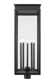Nova 5 Light 12.5" Outdoor Post Mount Fixture in Black, Post Top Only, Round Fitter