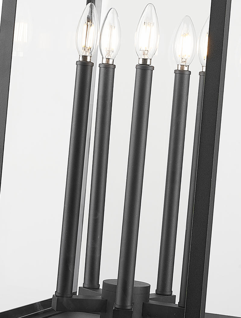 Nova 5 Light 12.5" Outdoor Post Mount Fixture in Black, Post Top Only, Round Fitter