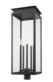 Nova 5 Light 12.5" Outdoor Post Mount Fixture in Black, Post Top Only, Round Fitter