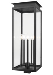 Nova 5 Light 12.5" Outdoor Post Mount Fixture in Black, Post Top Only, Square Fitter
