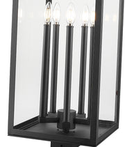 Nova 5 Light 12.5" Outdoor Post Mount Fixture in Black, Post Top Only, Square Fitter