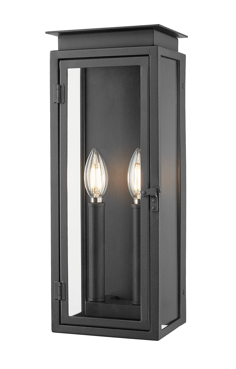 Nova 2 Light 6.5" Outdoor Wall Light in Black