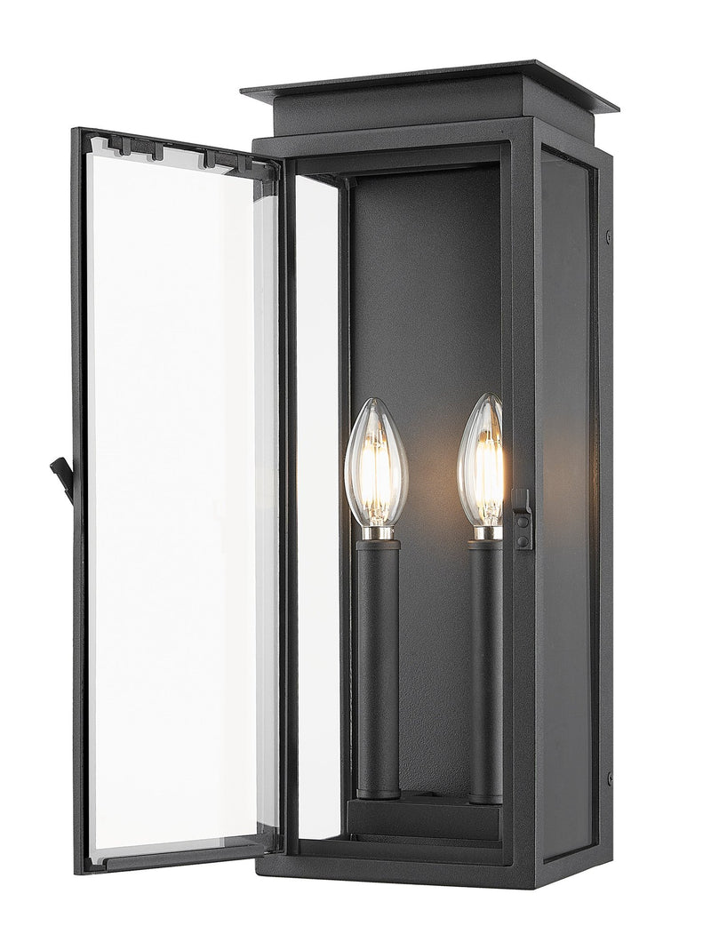 Nova 2 Light 6.5" Outdoor Wall Light in Black