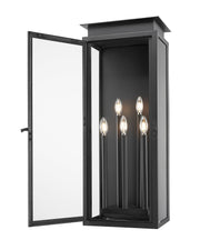 Nova 5 Light 12.5" Outdoor Wall Light in Black