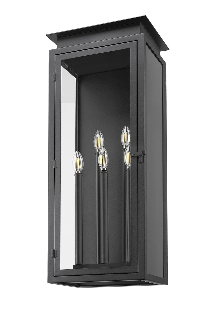 Nova 5 Light 12.5" Outdoor Wall Light in Black