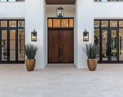 Hartwell 4 Light 10" Outdoor Wall Light in Sand Black in a room setting