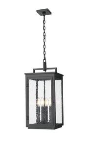 Hartwell 4 Light 10" Outdoor Chain Mount Ceiling Fixture in Sand Black