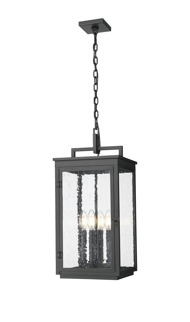 Hartwell 4 Light 10" Outdoor Chain Mount Ceiling Fixture in Sand Black