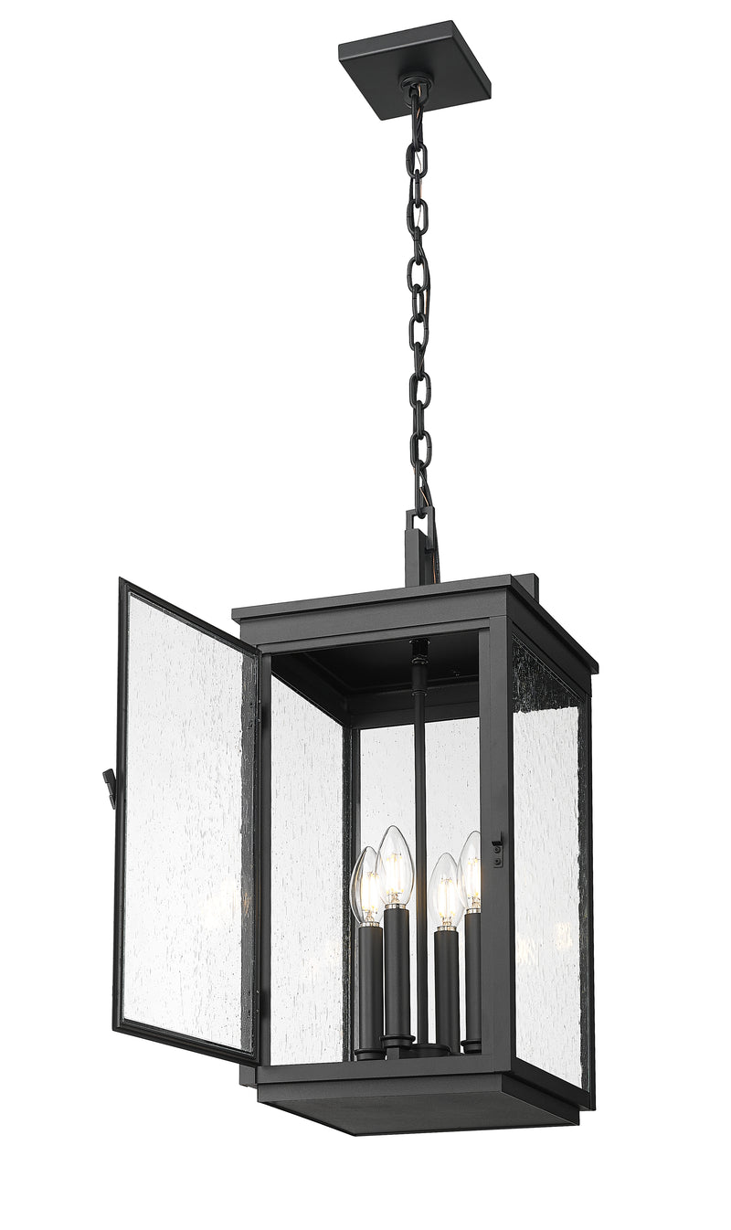Hartwell 4 Light 10" Outdoor Chain Mount Ceiling Fixture in Sand Black