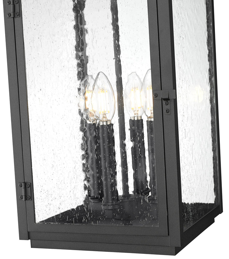 Hartwell 4 Light 10" Outdoor Chain Mount Ceiling Fixture in Sand Black