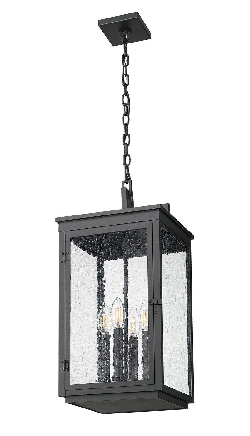 Hartwell 4 Light 10" Outdoor Chain Mount Ceiling Fixture in Sand Black