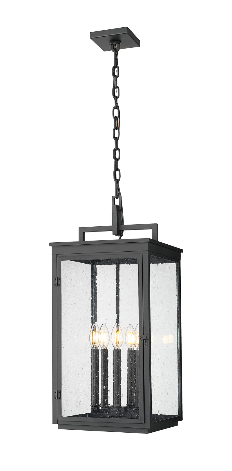 Hartwell 5 Light 12" Outdoor Chain Mount Ceiling Fixture in Sand Black