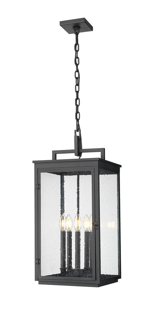 Hartwell 5 Light 12" Outdoor Chain Mount Ceiling Fixture in Sand Black