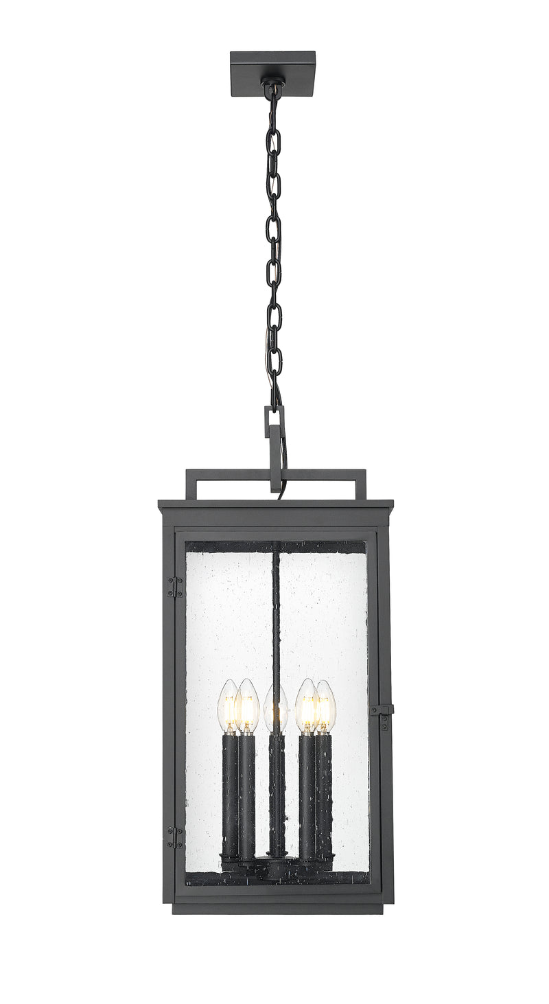Hartwell 5 Light 12" Outdoor Chain Mount Ceiling Fixture in Sand Black