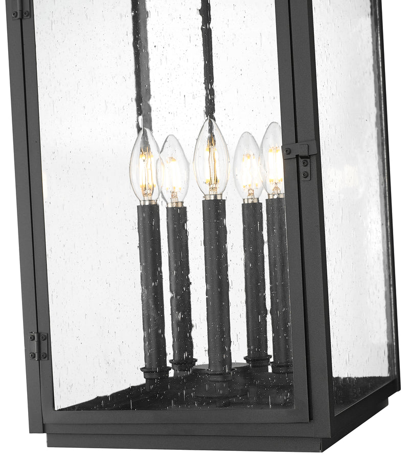 Hartwell 5 Light 12" Outdoor Chain Mount Ceiling Fixture in Sand Black