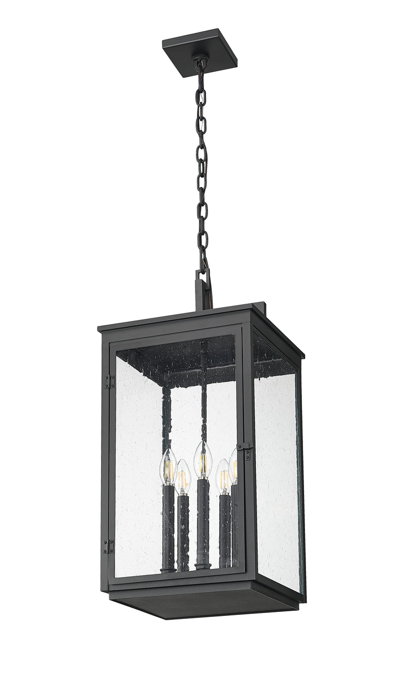 Hartwell 5 Light 12" Outdoor Chain Mount Ceiling Fixture in Sand Black