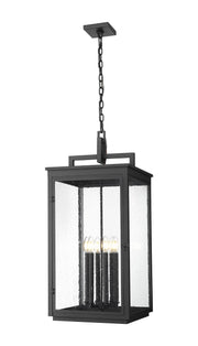 Hartwell 6 Light 15" Outdoor Chain Mount Ceiling Fixture in Sand Black