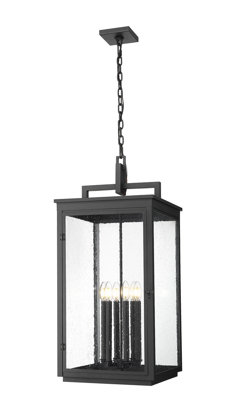 Hartwell 6 Light 15" Outdoor Chain Mount Ceiling Fixture in Sand Black