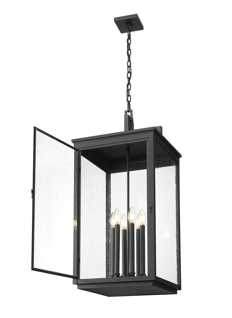 Hartwell 6 Light 15" Outdoor Chain Mount Ceiling Fixture in Sand Black