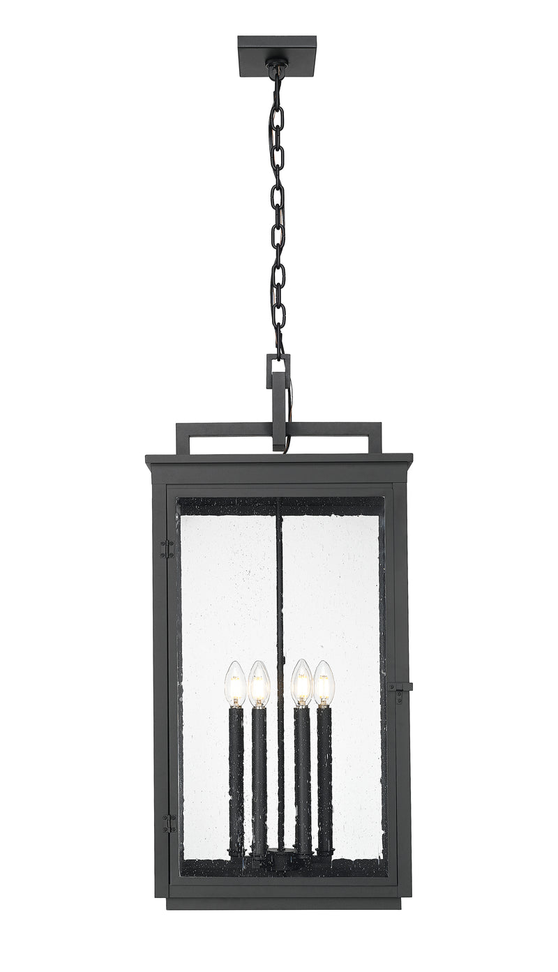 Hartwell 6 Light 15" Outdoor Chain Mount Ceiling Fixture in Sand Black