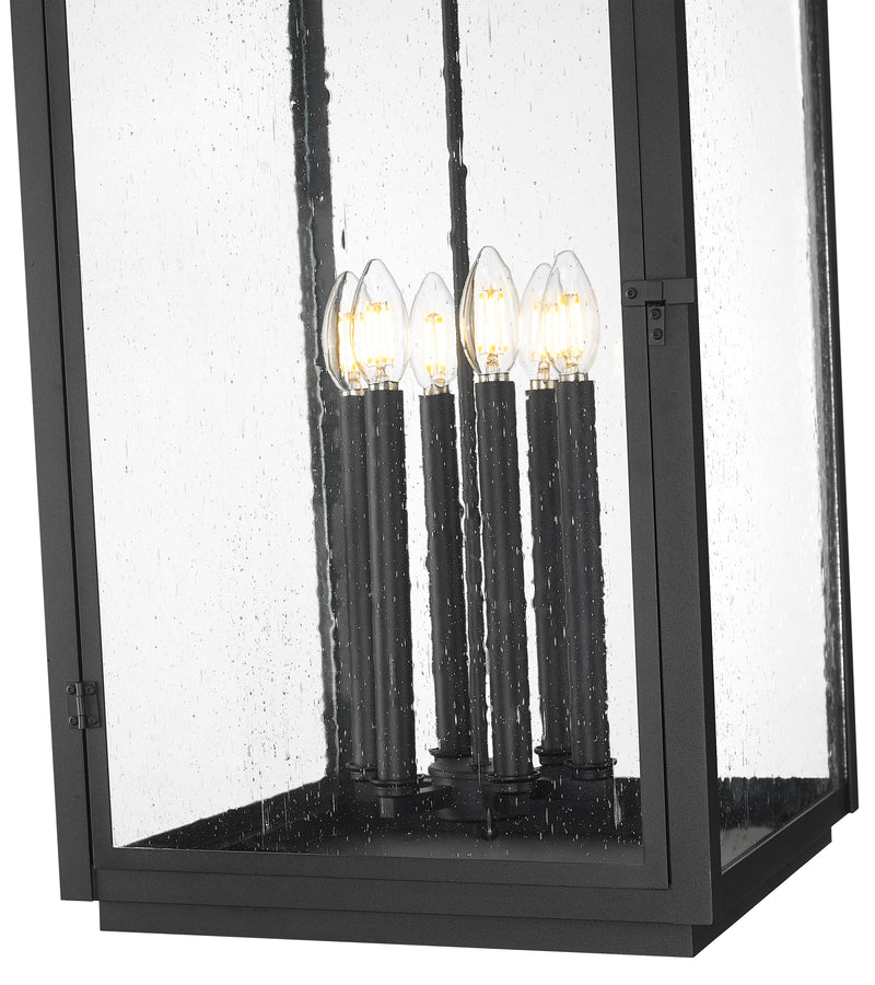 Hartwell 6 Light 15" Outdoor Chain Mount Ceiling Fixture in Sand Black