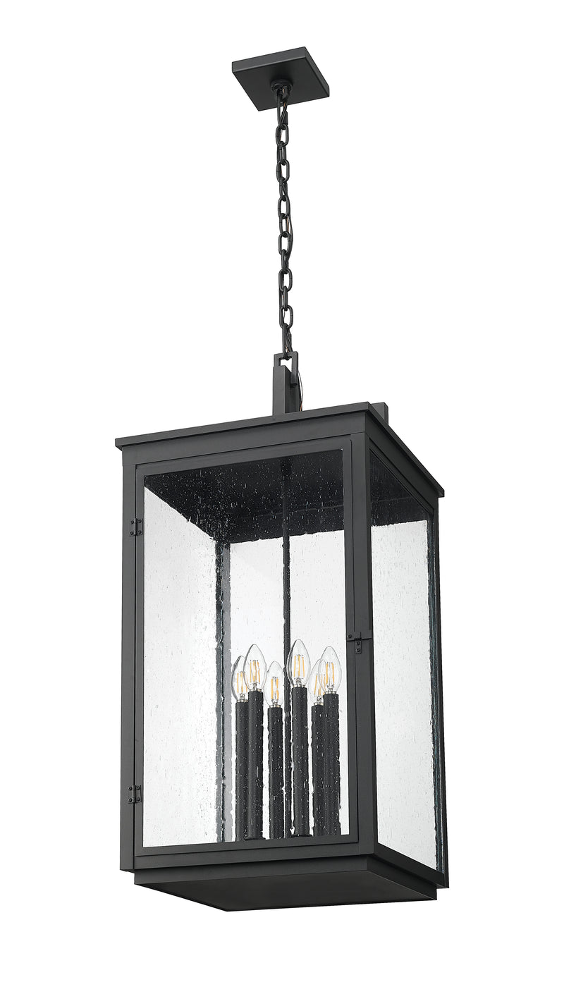 Hartwell 6 Light 15" Outdoor Chain Mount Ceiling Fixture in Sand Black