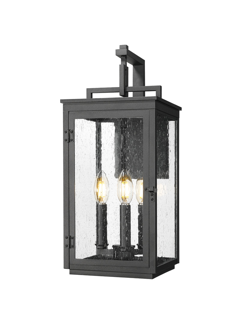 Hartwell 3 Light 8" Outdoor Wall Light in Sand Black