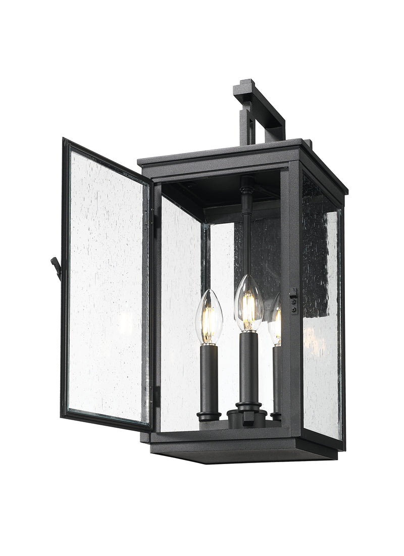 Hartwell 3 Light 8" Outdoor Wall Light in Sand Black