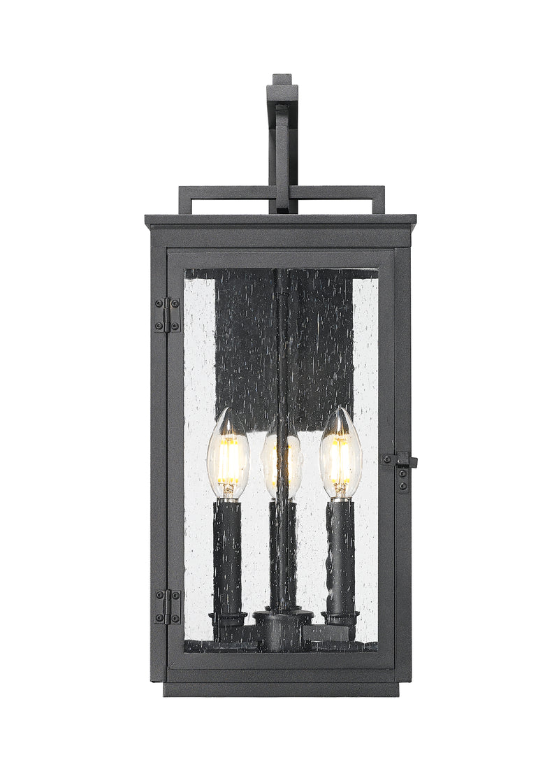 Hartwell 3 Light 8" Outdoor Wall Light in Sand Black