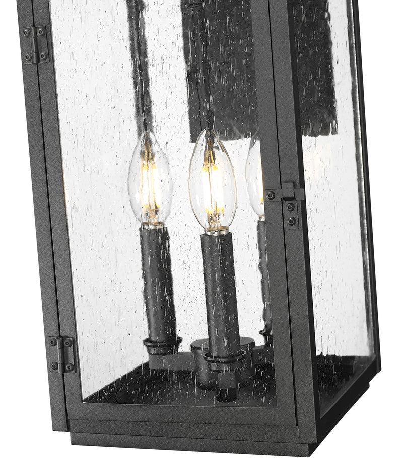 Hartwell 3 Light 8" Outdoor Wall Light in Sand Black