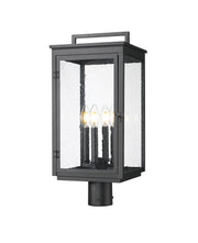 Hartwell 4 Light 10" Outdoor Post Mount Fixture in Sand Black, Post Top Only, Round Fitter