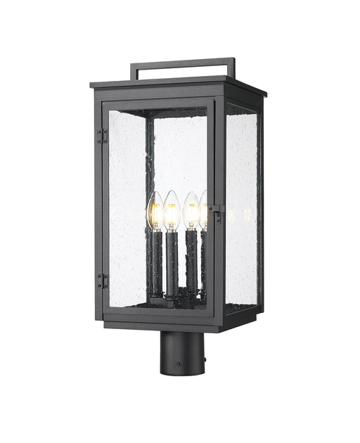 Hartwell 4 Light 10" Outdoor Post Mount Fixture in Sand Black, Post Top Only, Round Fitter