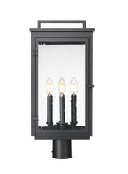 Hartwell 4 Light 10" Outdoor Post Mount Fixture in Sand Black, Post Top Only, Round Fitter