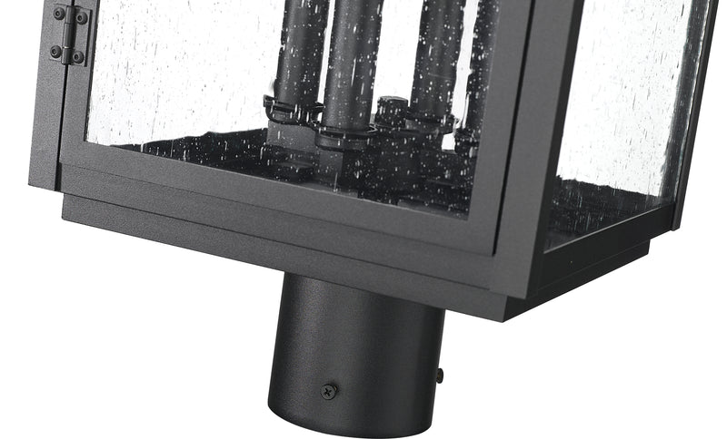 Hartwell 4 Light 10" Outdoor Post Mount Fixture in Sand Black, Post Top Only, Round Fitter