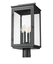 Hartwell 4 Light 10" Outdoor Post Mount Fixture in Sand Black, Post Top Only, Round Fitter