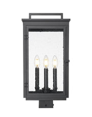Hartwell 4 Light 10" Outdoor Post Mount Fixture in Sand Black, Post Top Only, Square Fitter