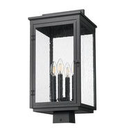 Hartwell 4 Light 10" Outdoor Post Mount Fixture in Sand Black, Post Top Only, Square Fitter