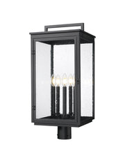 Hartwell 5 Light 12" Outdoor Post Mount Fixture in Sand Black, Post Top Only, Round Fitter