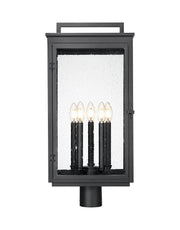 Hartwell 5 Light 12" Outdoor Post Mount Fixture in Sand Black, Post Top Only, Round Fitter