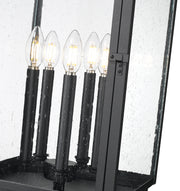 Hartwell 5 Light 12" Outdoor Post Mount Fixture in Sand Black, Post Top Only, Round Fitter