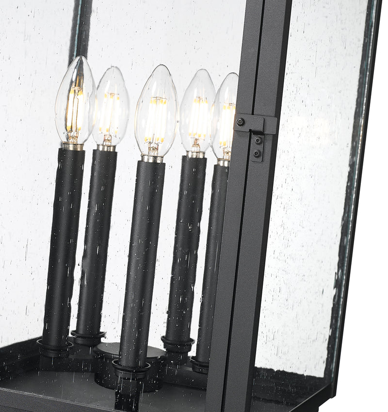 Hartwell 5 Light 12" Outdoor Post Mount Fixture in Sand Black, Post Top Only, Round Fitter