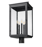 Hartwell 5 Light 12" Outdoor Post Mount Fixture in Sand Black, Post Top Only, Round Fitter